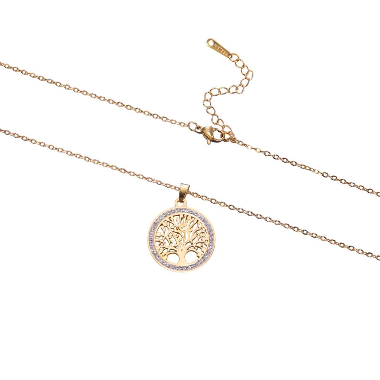 ✨ Goudkleurige RVS Dames Ketting met Levensboom Hanger - Afbeelding 2