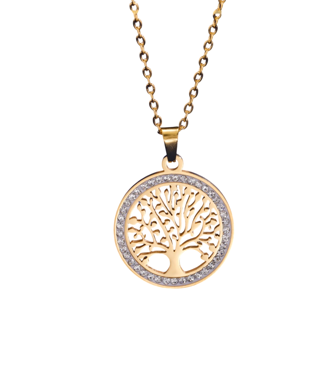 ✨ Goudkleurige RVS Dames Ketting met Levensboom Hanger - Afbeelding 3