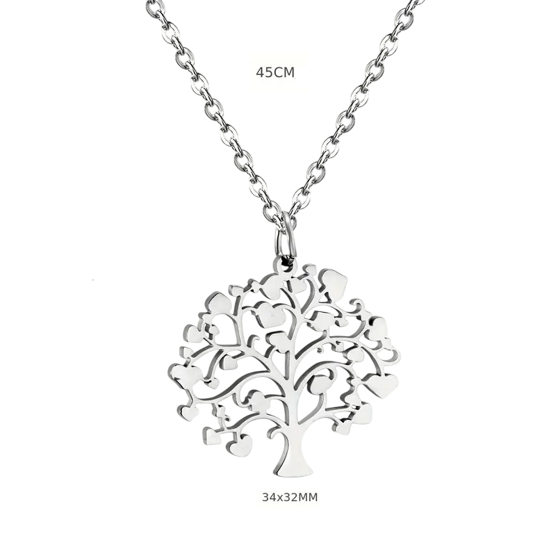 RVS Dames Levensboom Ketting – Zilverkleurig & Betekenisvol - Afbeelding 2