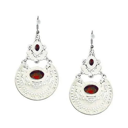 Elegante Rode Damesoorbellen in Bohemian Vintage Style - Afbeelding 2