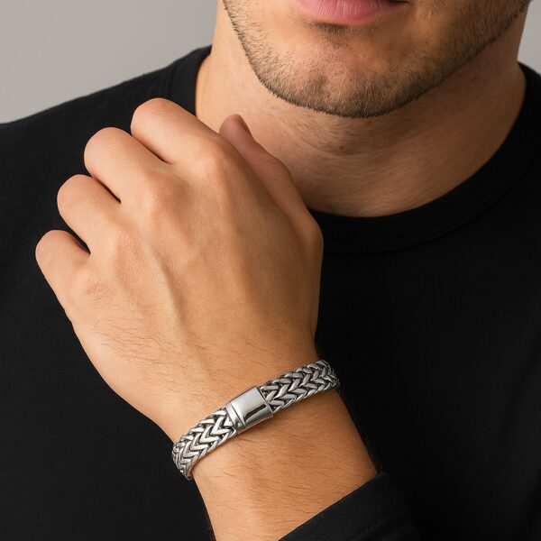 Roestvrijstalen Gevlochten Dubbele Rij Armband2