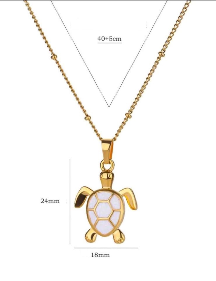 Rvs dames ketting met schildpadhanger Pure klasse met een witte afwerking - Afbeelding 2