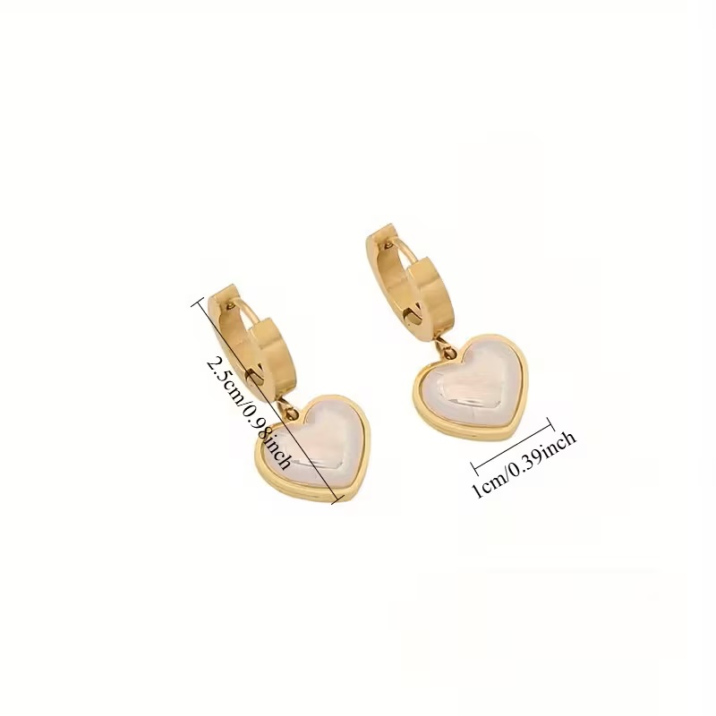 Luxe Roestvrijstalen Goudkleurige Ketting met Hart Hanger en Imitatieparel - Afbeelding 2