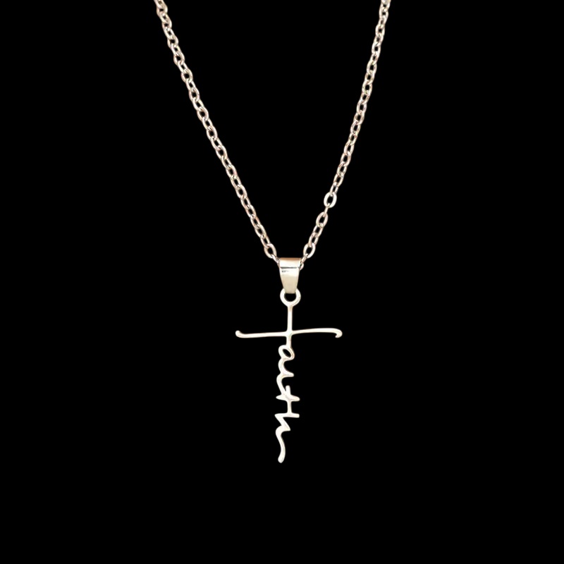 Elegante RVS Dames Ketting met Faith Kruishanger – Zilverkleur - Afbeelding 2