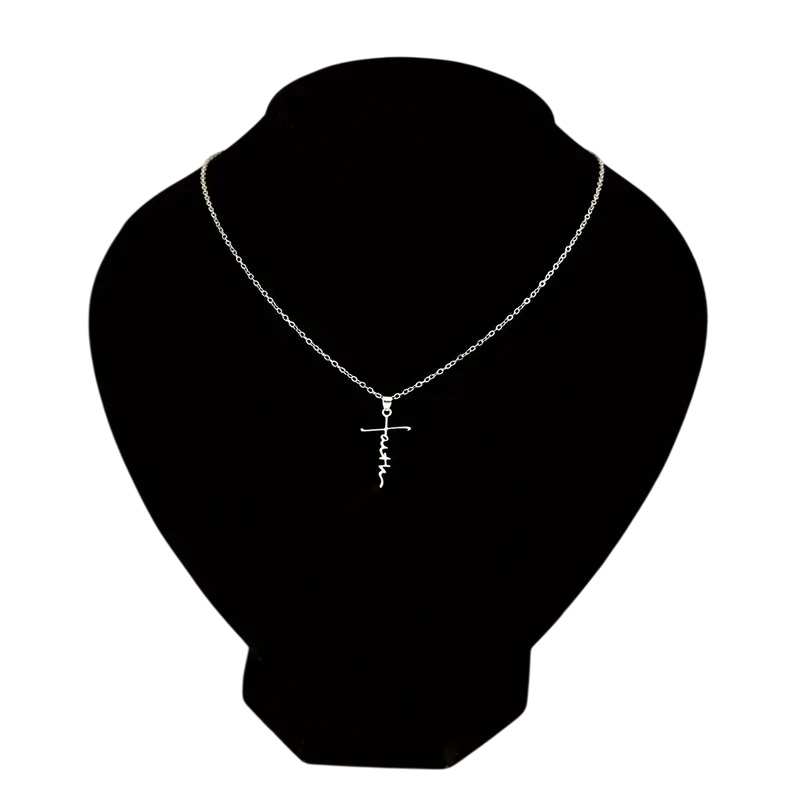 Elegante RVS Dames Ketting met Faith Kruishanger – Zilverkleur - Afbeelding 3