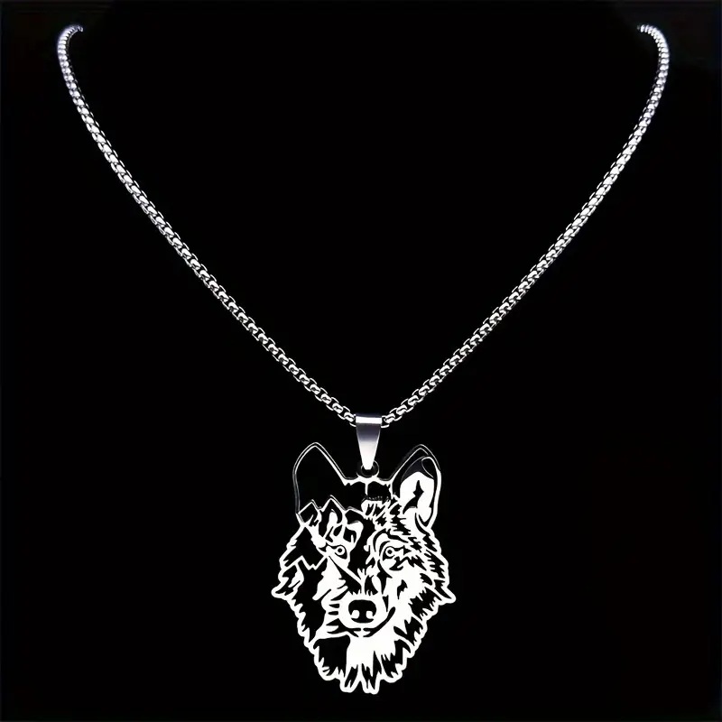 Stoere RVS Heren Ketting met Wolvenkop Hanger - Afbeelding 3