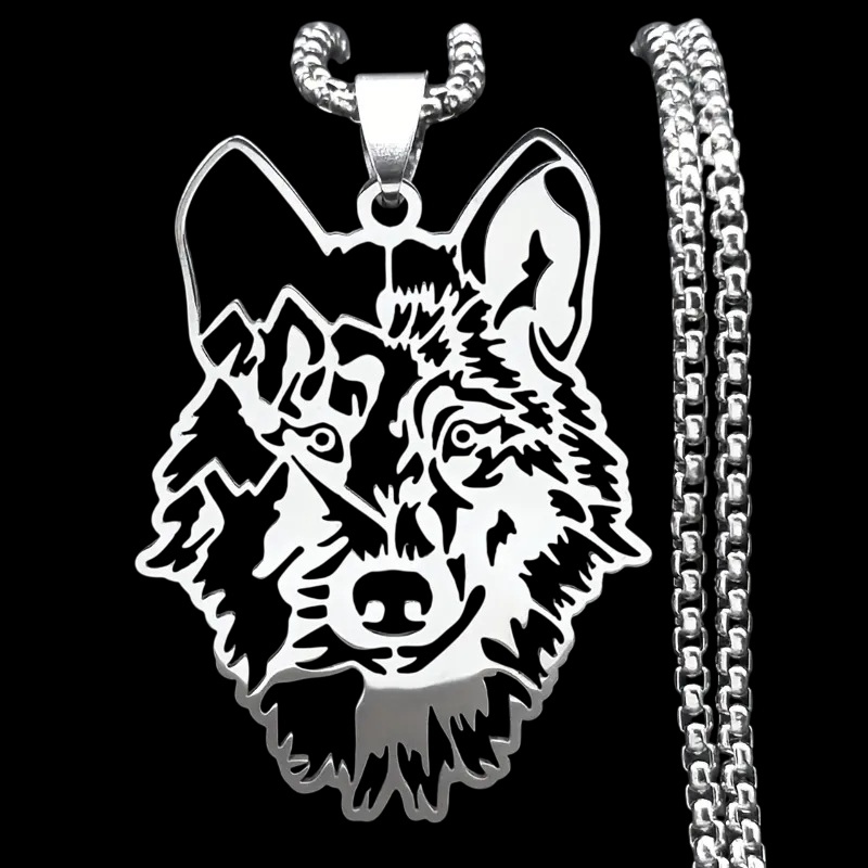 Stoere RVS Heren Ketting met Wolvenkop Hanger - Afbeelding 2