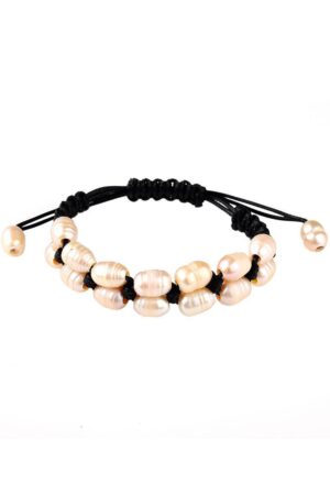 Elegante Macramé Armband met Zoetwaterparels – verstelbaar van 18 tot 22 cm