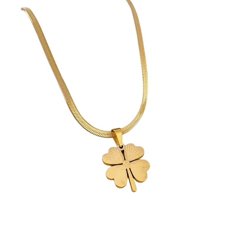 RVS Dames Ketting Goudkleurig – Klavertje 4 Hanger (18K Verguld) - Afbeelding 2